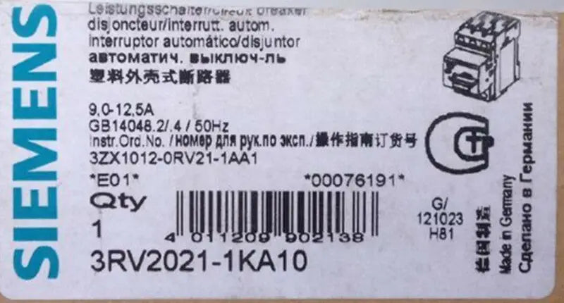 New Siemens 3RV2021-1KA10 circuit breaker free shipping