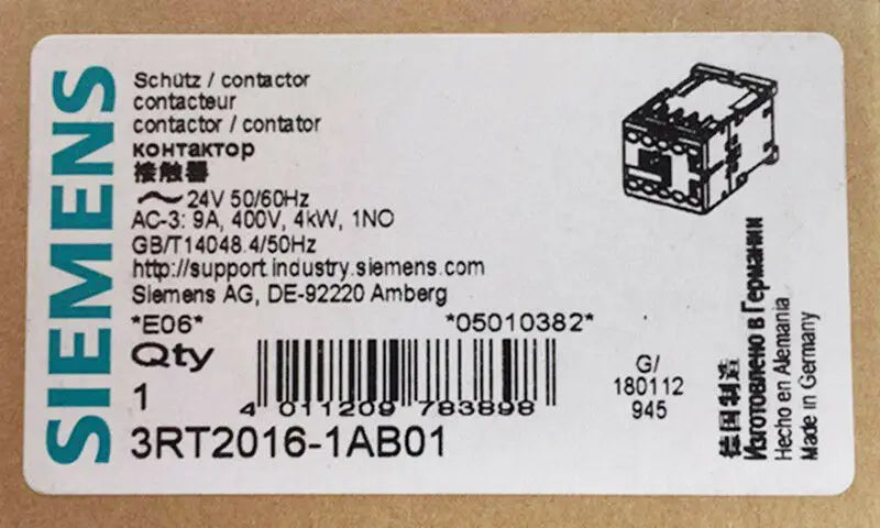 New Siemens 3RT2016-1AB01 contactor free shipping