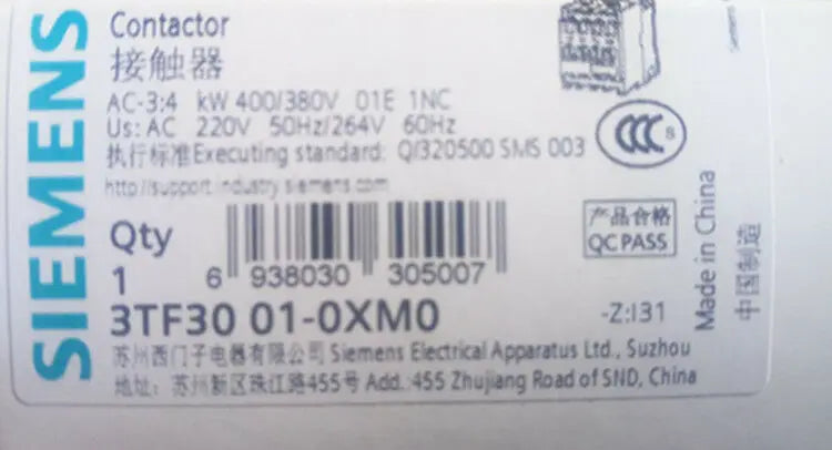 New Siemens 3TF3001-0XM0 contactor free shipping