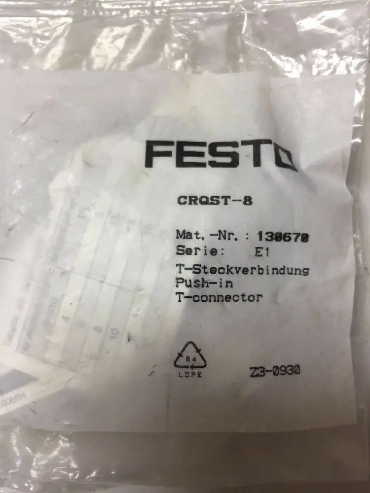 New  FESTO gas fitting CRQST-8  130670  free shipping