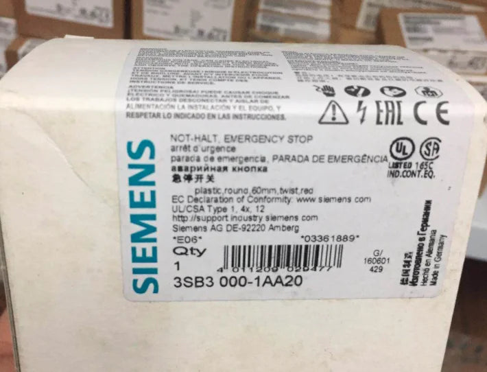 1pc      Siemens   3SB3000-1AA20  Emergency stop button switch  free shipping