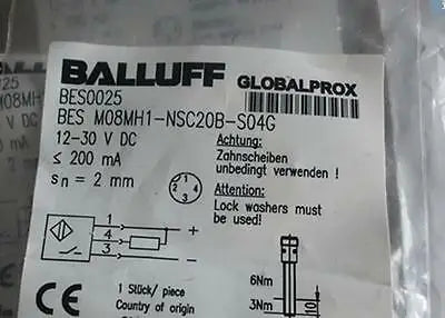 M08MH1-NSC20B-S04G 12-30VDC 1pc NEW BALLUFF BES Proximity switch