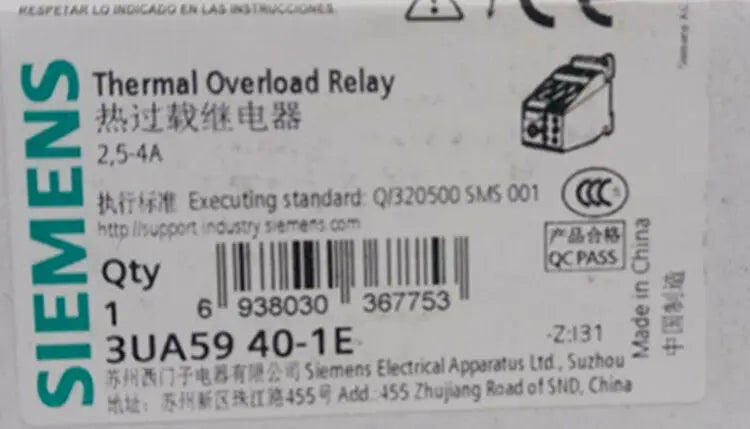 1pc      Siemens  3UA5940-1E  2.5-4A  Thermal relay  free shipping