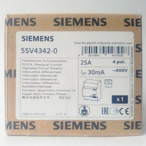 1PC  NEW   SIEMENS   5SV4342-0  4P 25A   free shipping