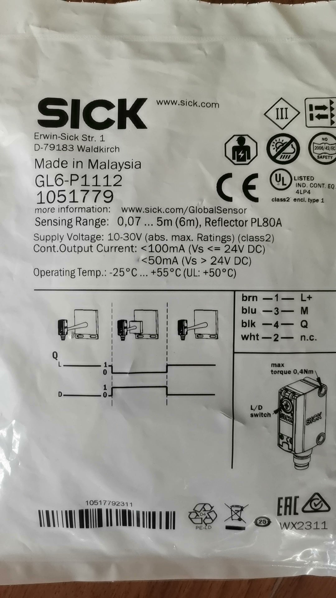 1pc new in box freeshipping SICK GL6-P1112