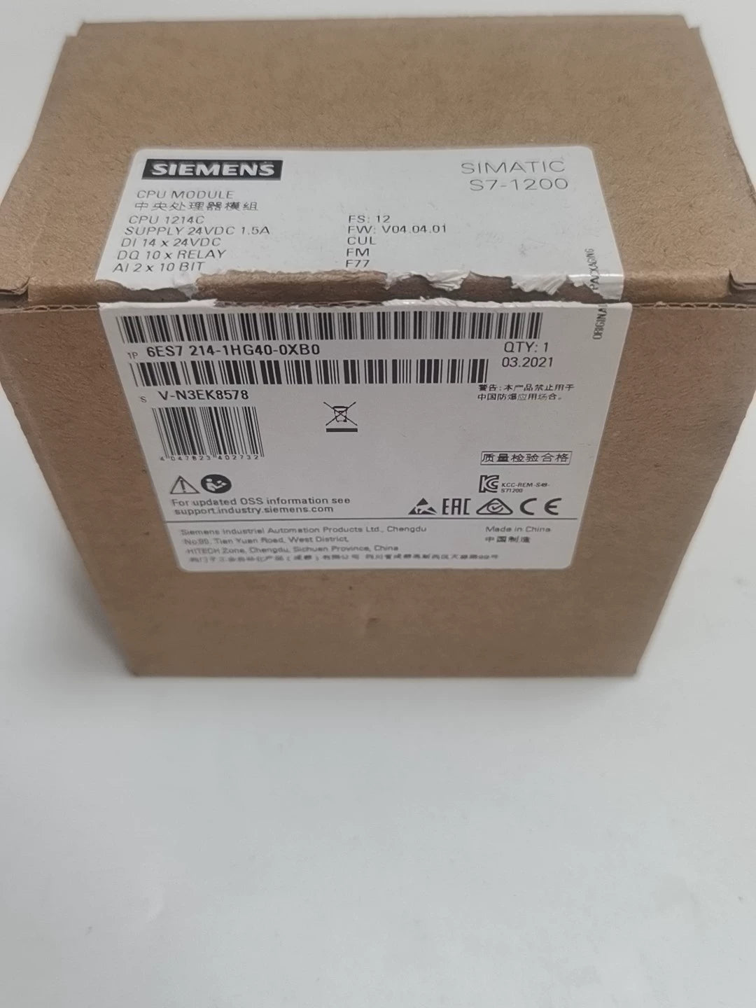1PC New for Siemenz 6ES7214-1HG40-0XB0
