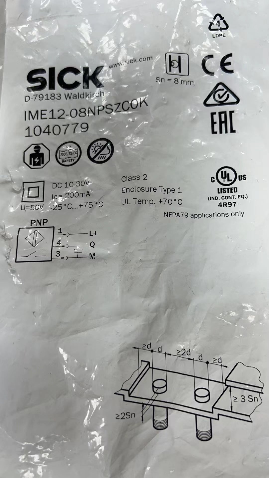 1pc new in box freeshipping SICK IME12-08NPSZCOK