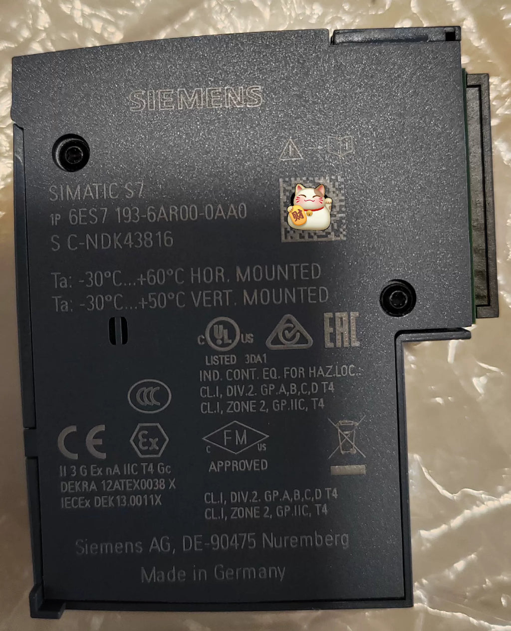 1pc New   SIEMENS 6ES7193-6AR00-0AA0
