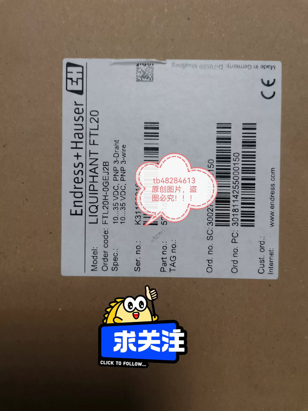 1PC NEW FOR  E+H FTL20H-0GEJ2B  Free ship