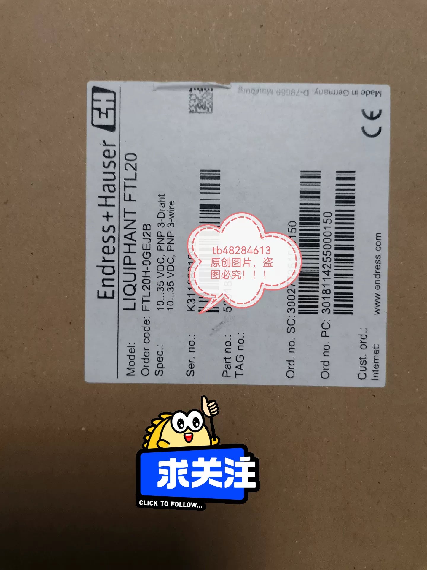 1PC NEW FOR  E+H FTL20H-0GEJ2B  Free ship