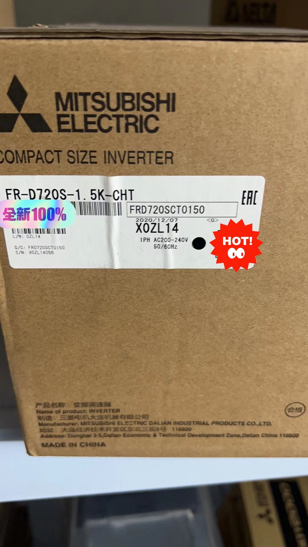 1pc new in box freeshipping Mitsubishi FR-D720S-1.5K-CHT